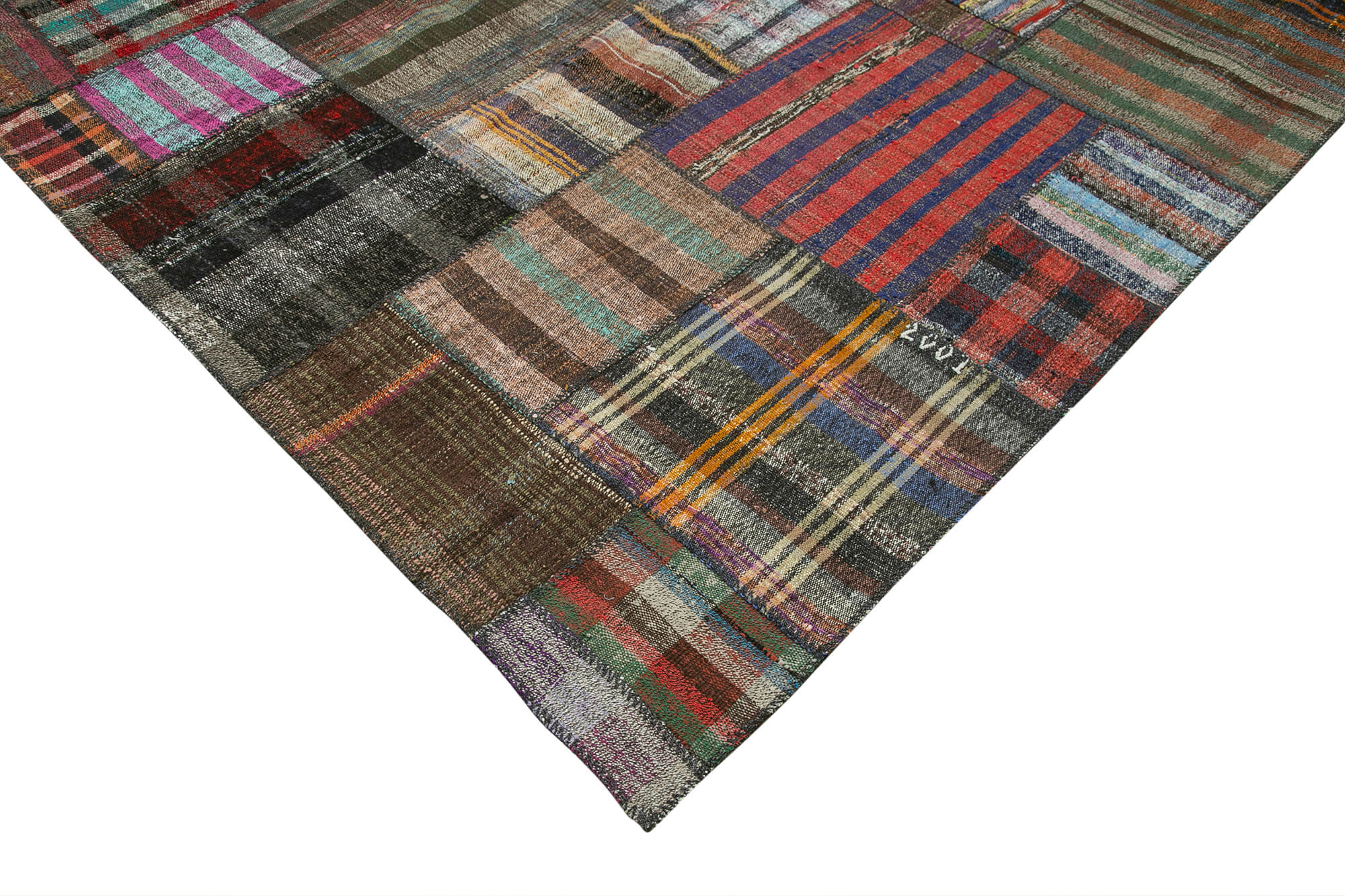 Handmade Patchwork Rug - Kirk Yama Brown Cotton Wool Area Rug 10'10" x 13'2"
