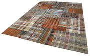 Handmade Patchwork Rug – Grey Cotton Wool Vintage Area Rug 8'8'' x 11'10''