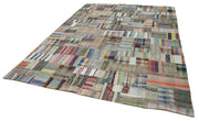 Handmade Patchwork Rug - Kirk Yama Grey Cotton Wool Area Rug 7'11''x11'6''