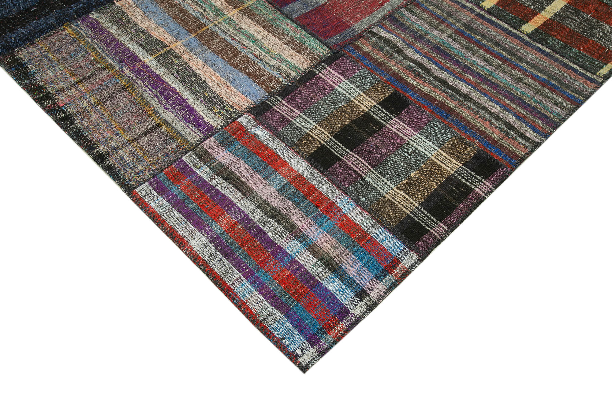 Handmade Area Rug – Kirk Yama Grey Patchwork Cotton Wool Carpet 8'2'' x 11'11''