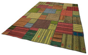 Handmade Patchwork Rug - Kirk Yama Grey Cotton Wool Area Rug 8'2''x11'7''