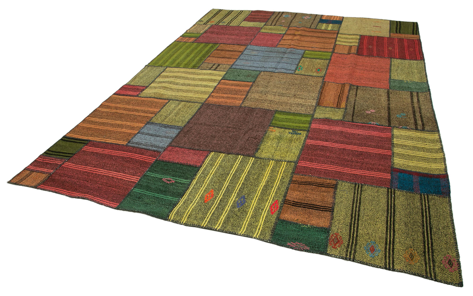 Handmade Patchwork Rug - Kirk Yama Grey Cotton Wool Area Rug 8'2''x11'7''