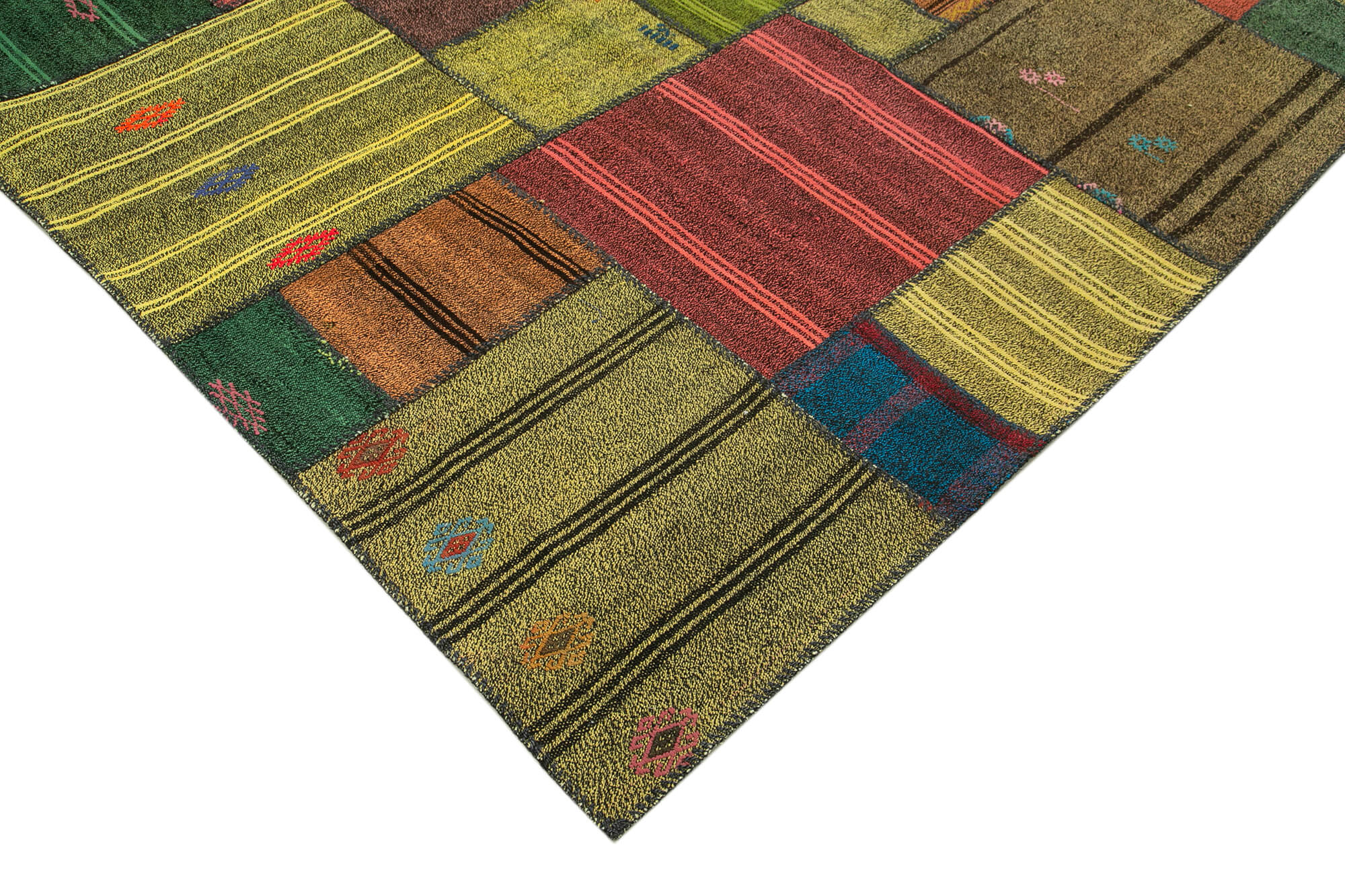 Handmade Patchwork Rug - Kirk Yama Grey Cotton Wool Area Rug 8'2''x11'7''
