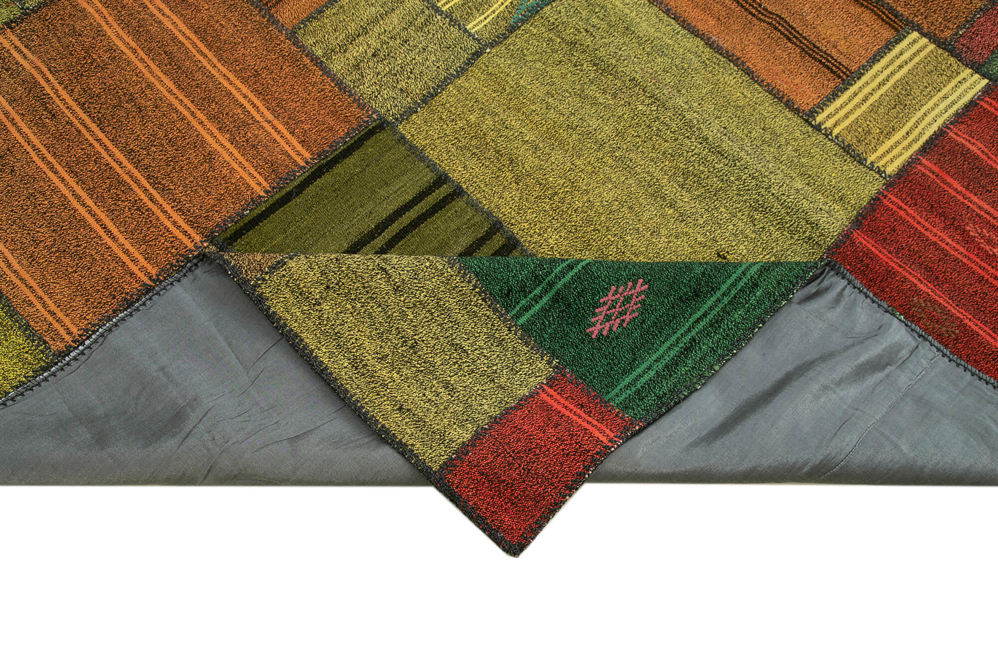 Handmade Patchwork Rug - Kirk Yama Grey Cotton Wool Area Rug 8'2''x11'7''