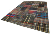 Handmade Area Rug – Kirk Yama Grey Patchwork Cotton Wool Carpet 8'2''x11'10''
