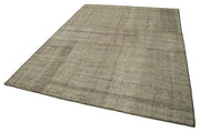Handmade Striped Kilim Rug – Brown Goat Hair Vintage Area Rug 6'9''x9'0''
