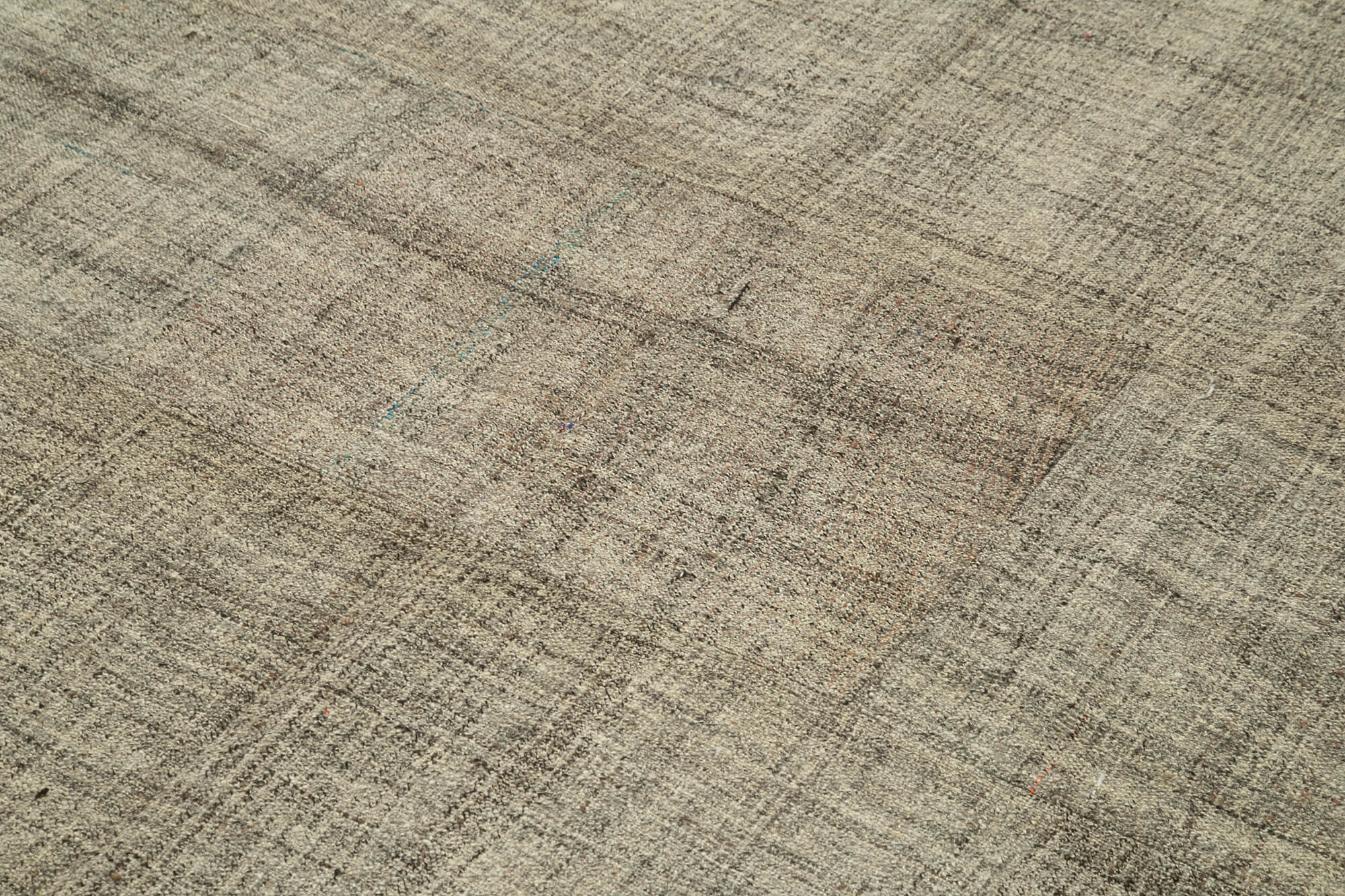 Handmade Striped Kilim Rug – Brown Goat Hair Vintage Area Rug 6'9''x9'0''
