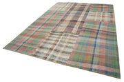 Handmade Patchwork Rug - Kirk Yama Grey Cotton Wool Area Rug 8'2''x11'9''