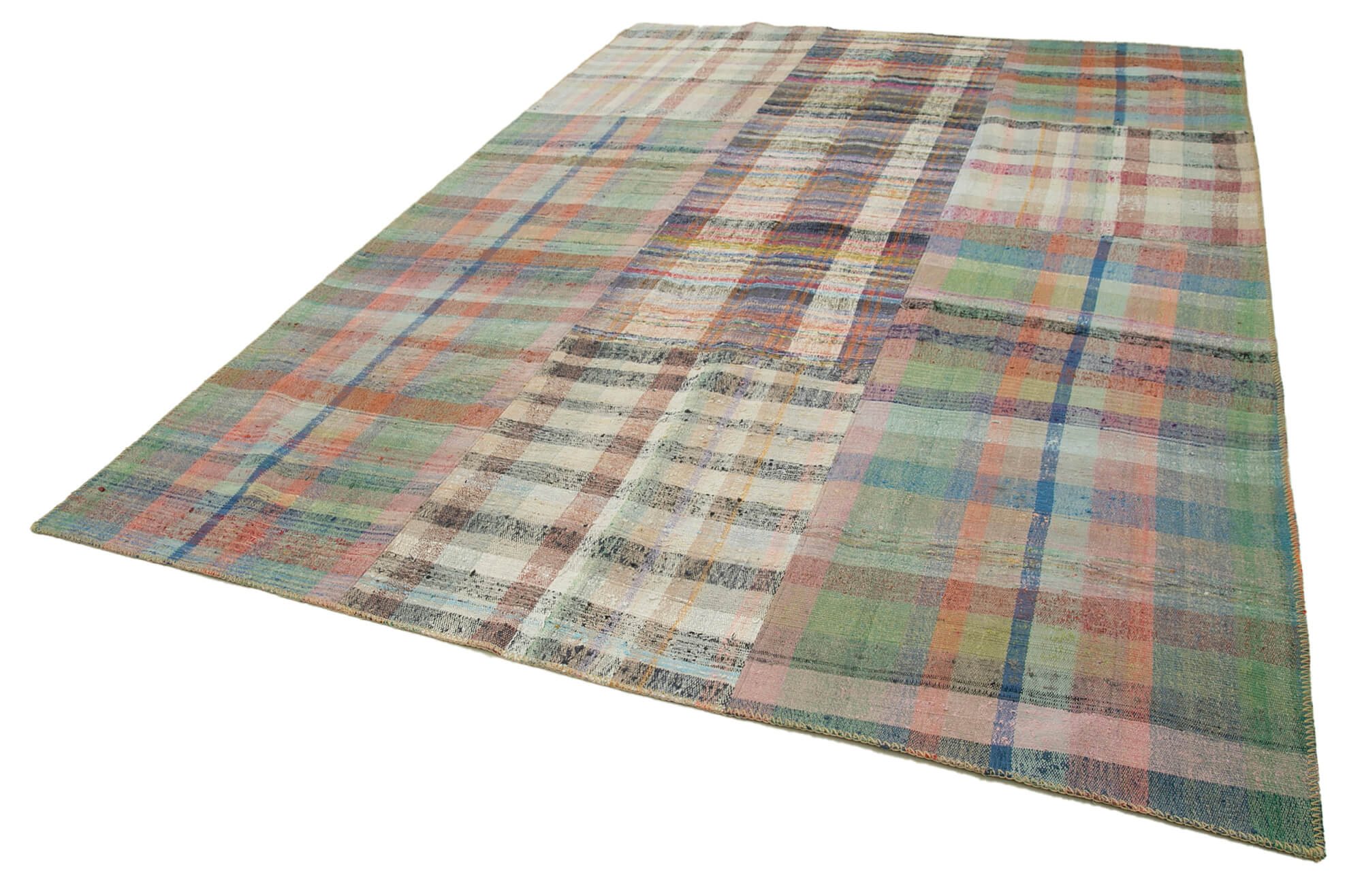 Handmade Patchwork Rug - Kirk Yama Grey Cotton Wool Area Rug 8'2''x11'9''