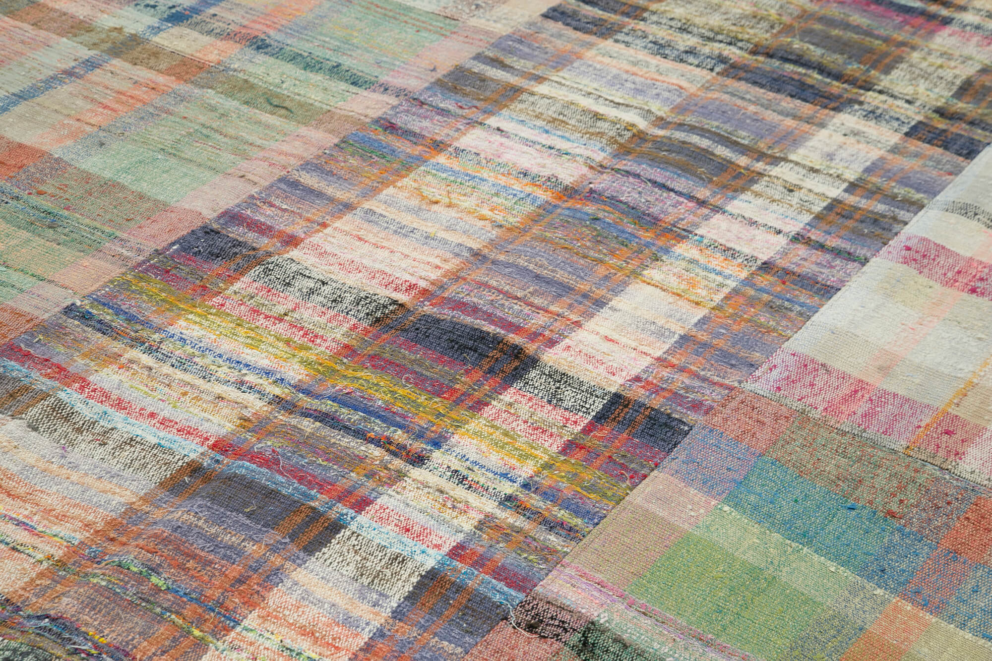 Handmade Patchwork Rug - Kirk Yama Grey Cotton Wool Area Rug 8'2''x11'9''