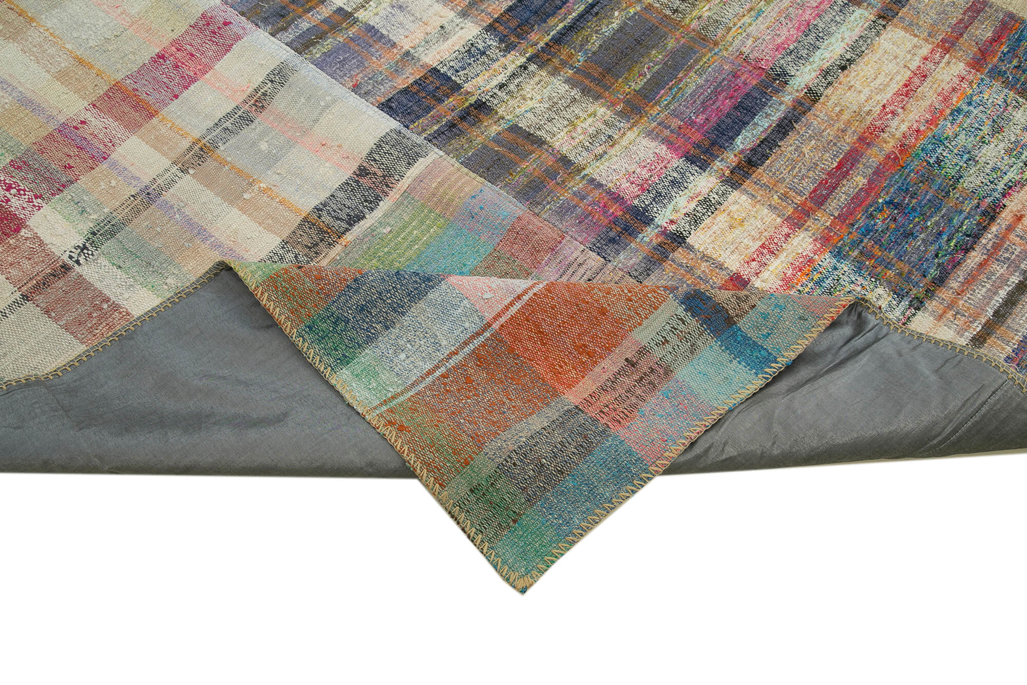 Handmade Patchwork Rug - Kirk Yama Grey Cotton Wool Area Rug 8'2''x11'9''