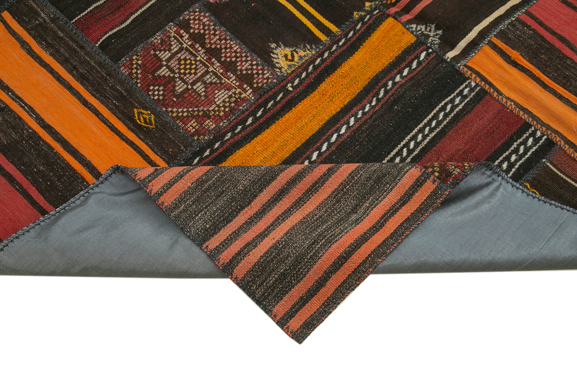 Handmade Area Rug – Kirk Yama Black Patchwork Cotton Wool 7'4''x10'10''