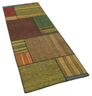 Handmade Area Rug - Kirk Yama Patchwork Cotton Wool Vintage 2'9''x7'3''