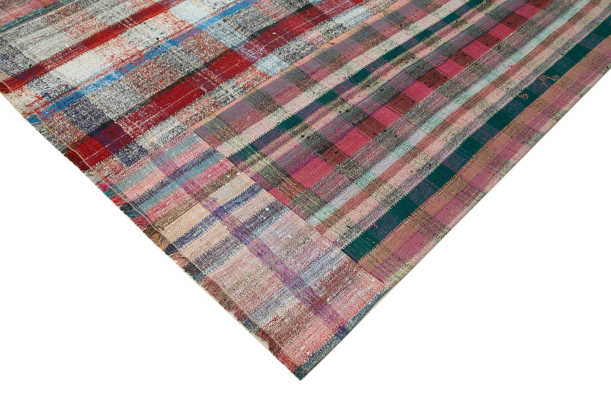 Handmade Area Rug - Kirk Yama Grey Patchwork Cotton Wool Carpet 7'9''x10'6''