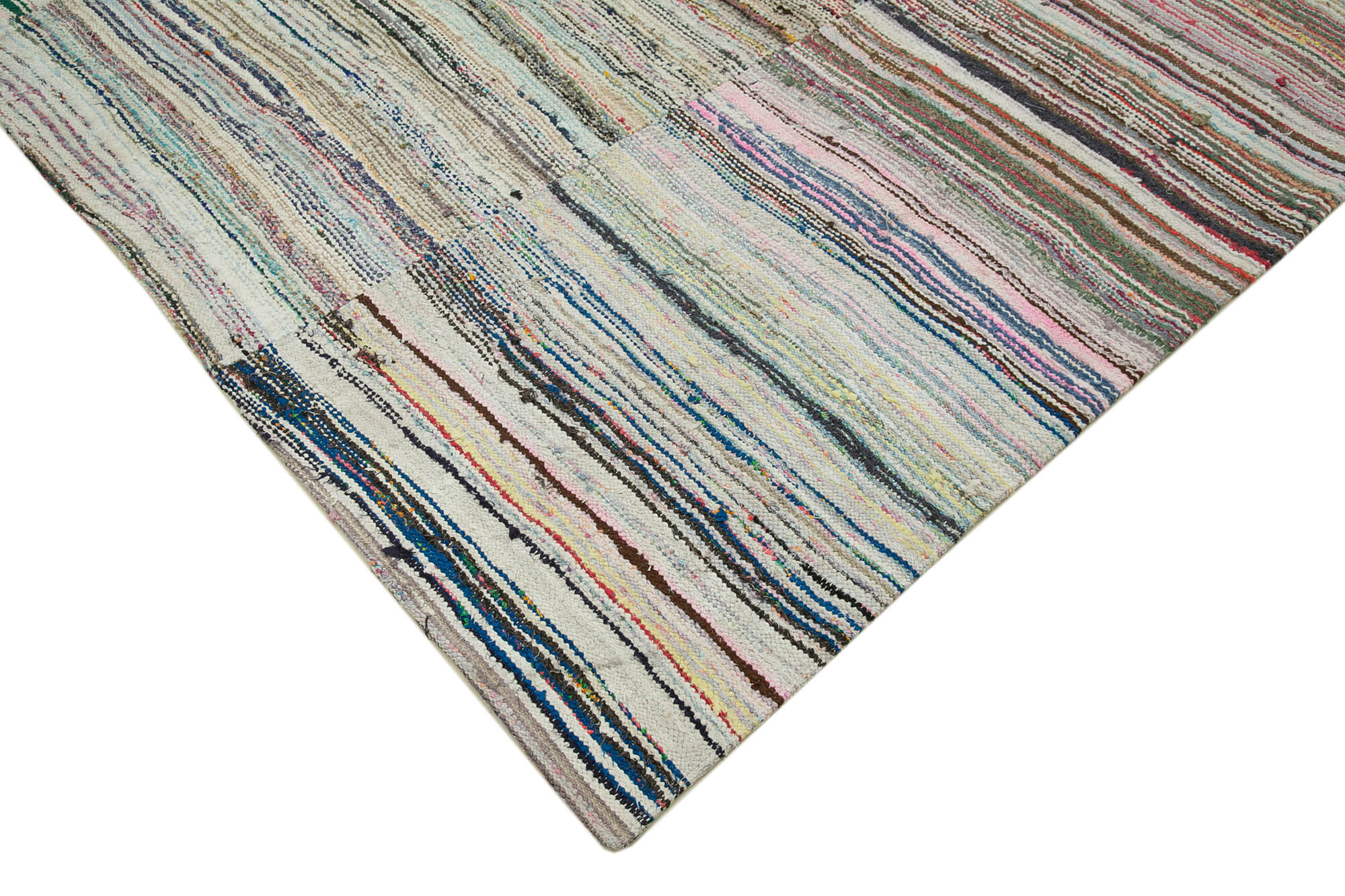 Handmade Patchwork Rug - Kirk Yama Grey Cotton Wool Area Rug 9'6''x11'3''