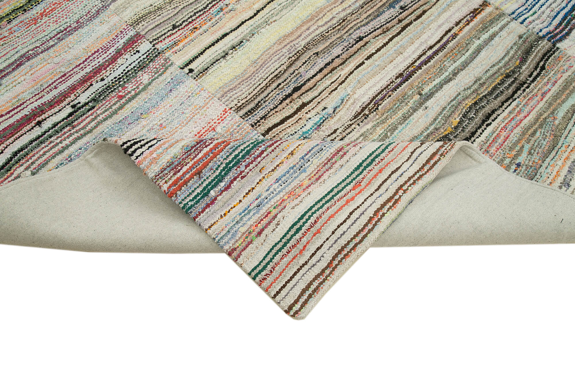 Handmade Patchwork Rug - Kirk Yama Grey Cotton Wool Area Rug 9'6''x11'3''