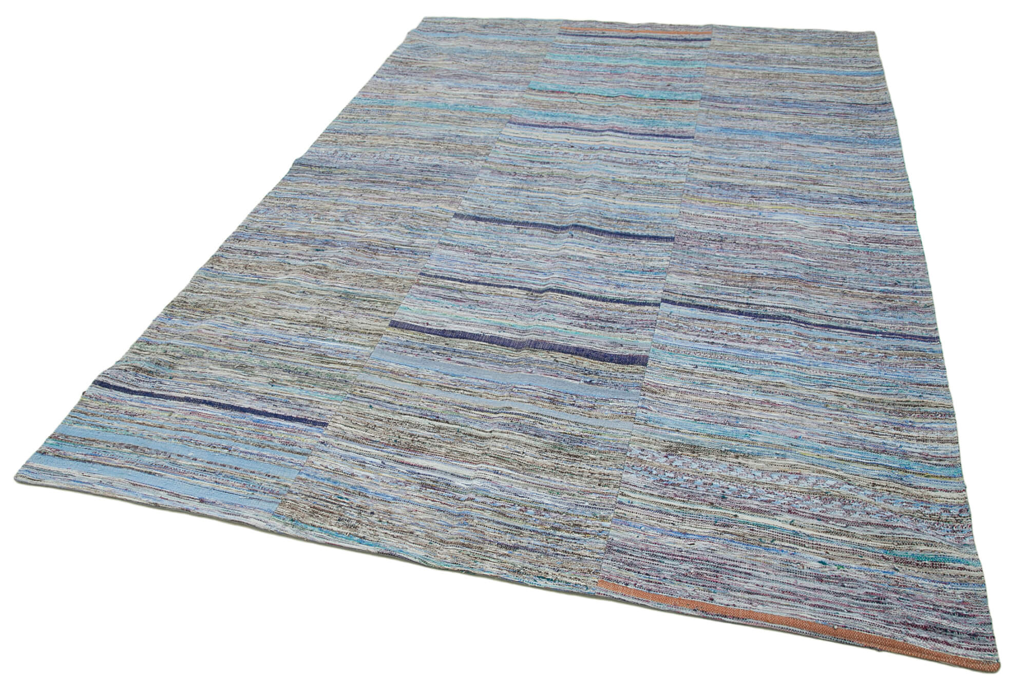 Handmade Patchwork Rug - Kirk Yama Grey Cotton Wool Vintage Area Rug 6'6''x9'10''