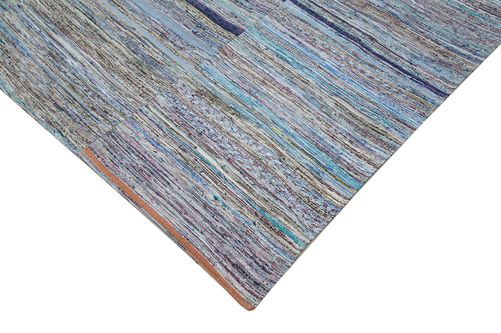 Handmade Patchwork Rug - Kirk Yama Grey Cotton Wool Vintage Area Rug 6'6''x9'10''