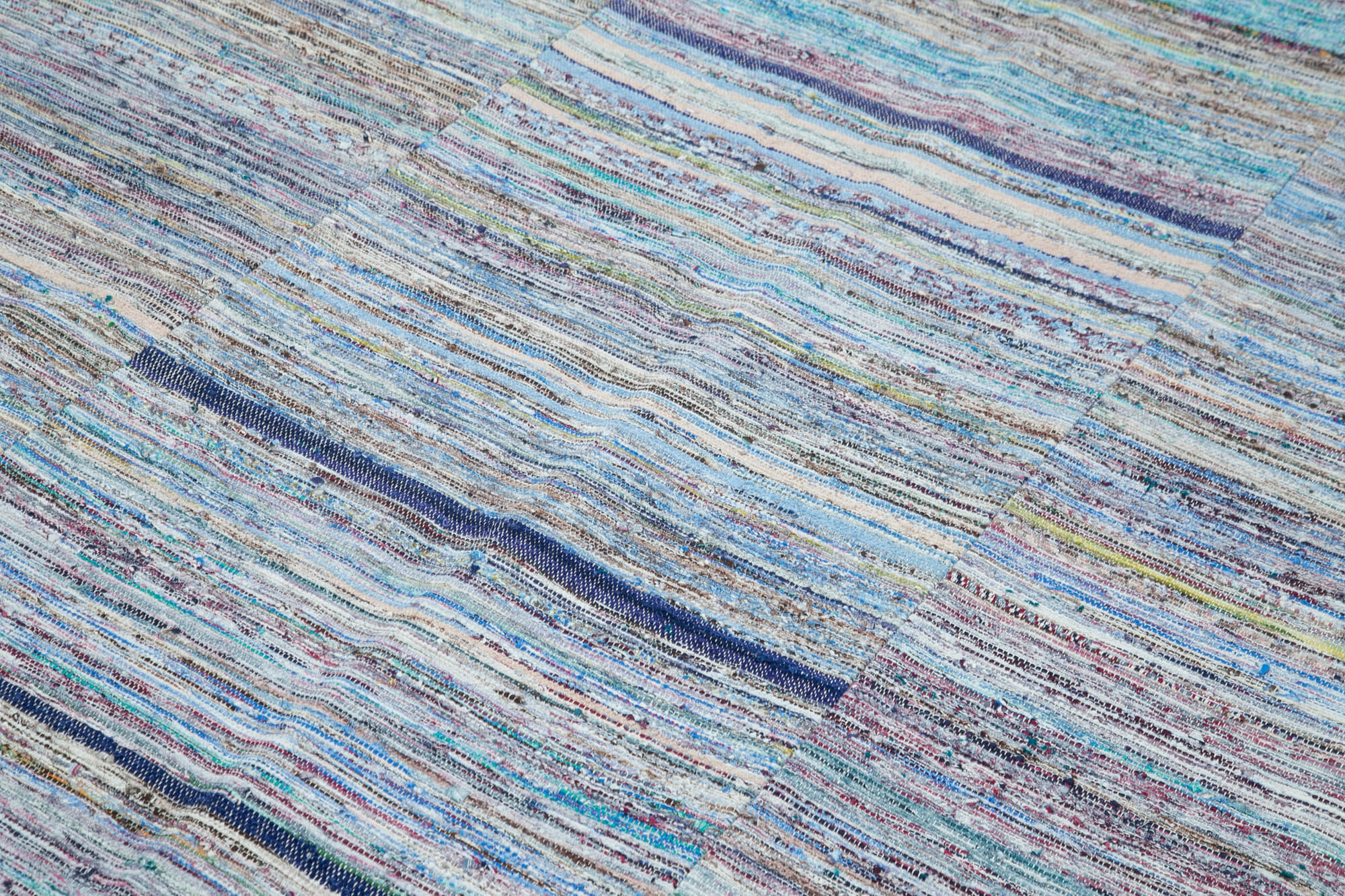 Handmade Patchwork Rug - Kirk Yama Grey Cotton Wool Vintage Area Rug 6'6''x9'10''