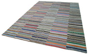 Handmade Wool Area Rug – Kirk Yama Grey Patchwork Cotton Wool Carpet 7'7'' x 10'6''