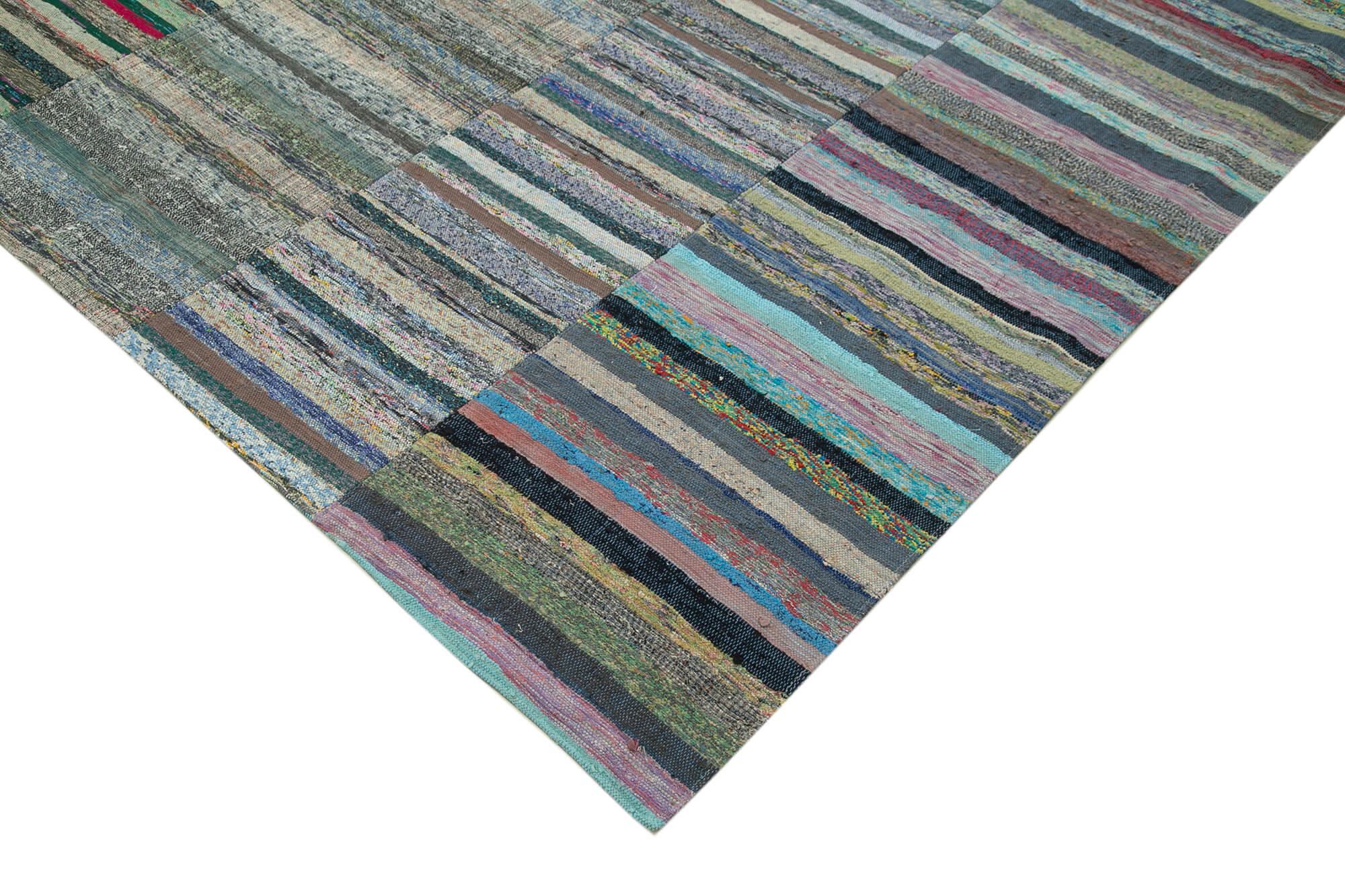 Handmade Patchwork Rug – Kirk Yama Grey Cotton Wool Area Rug 7'7''x10'9''