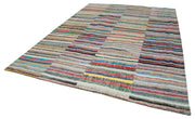 Handmade Wool Area Rug - Kirk Yama Grey Patchwork Cotton Wool Rug 9'x12'11''