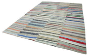 Handmade Wool Area Rug – Kirk Yama Grey Patchwork Rug 8'9''x12'6'' Cotton Wool