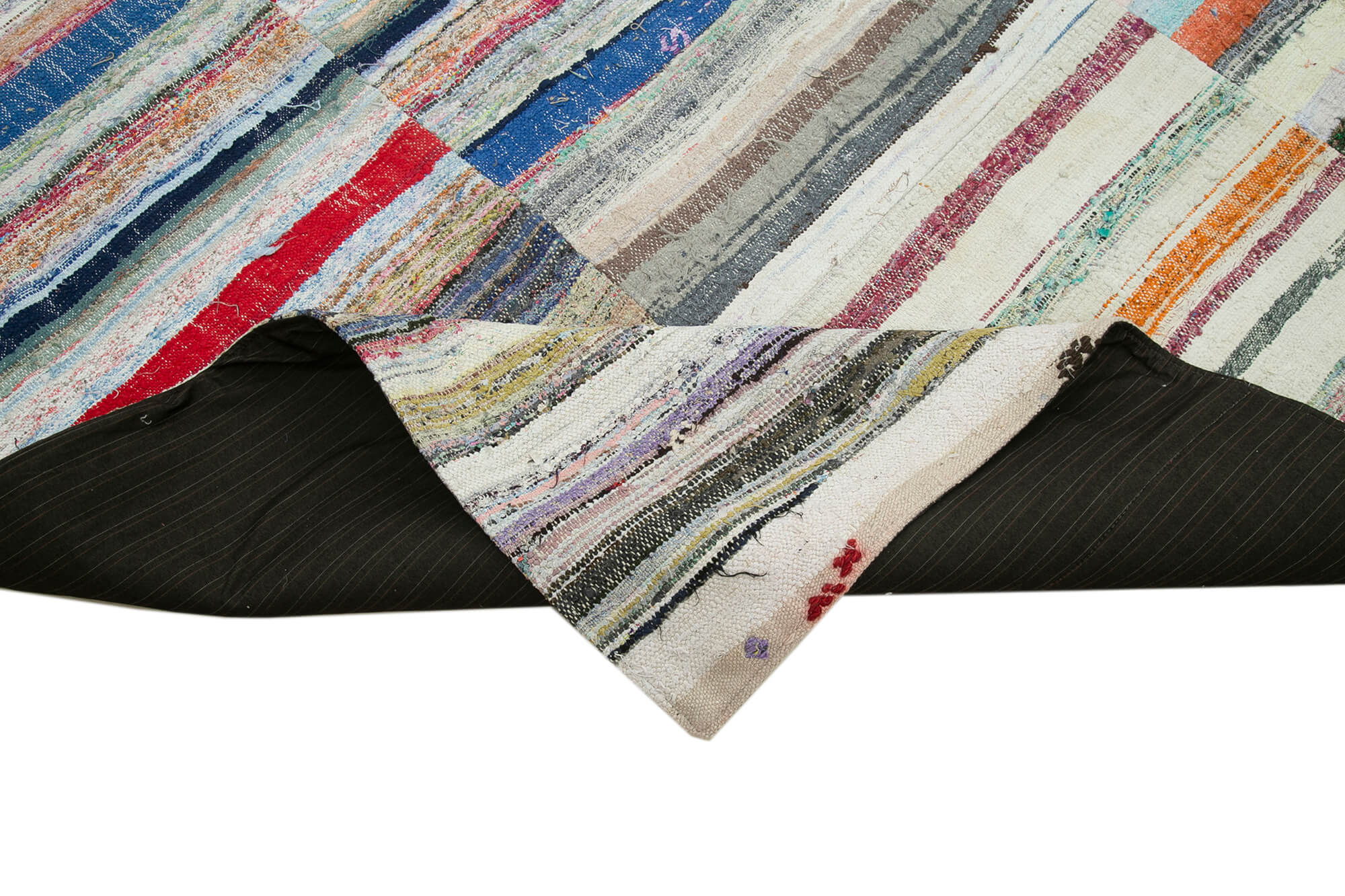 Handmade Wool Area Rug – Kirk Yama Grey Patchwork Rug 8'9''x12'6'' Cotton Wool