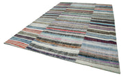 Handmade Patchwork Rug - Kirk Yama Grey Cotton Wool 9'1''x13'1'' Area Rug