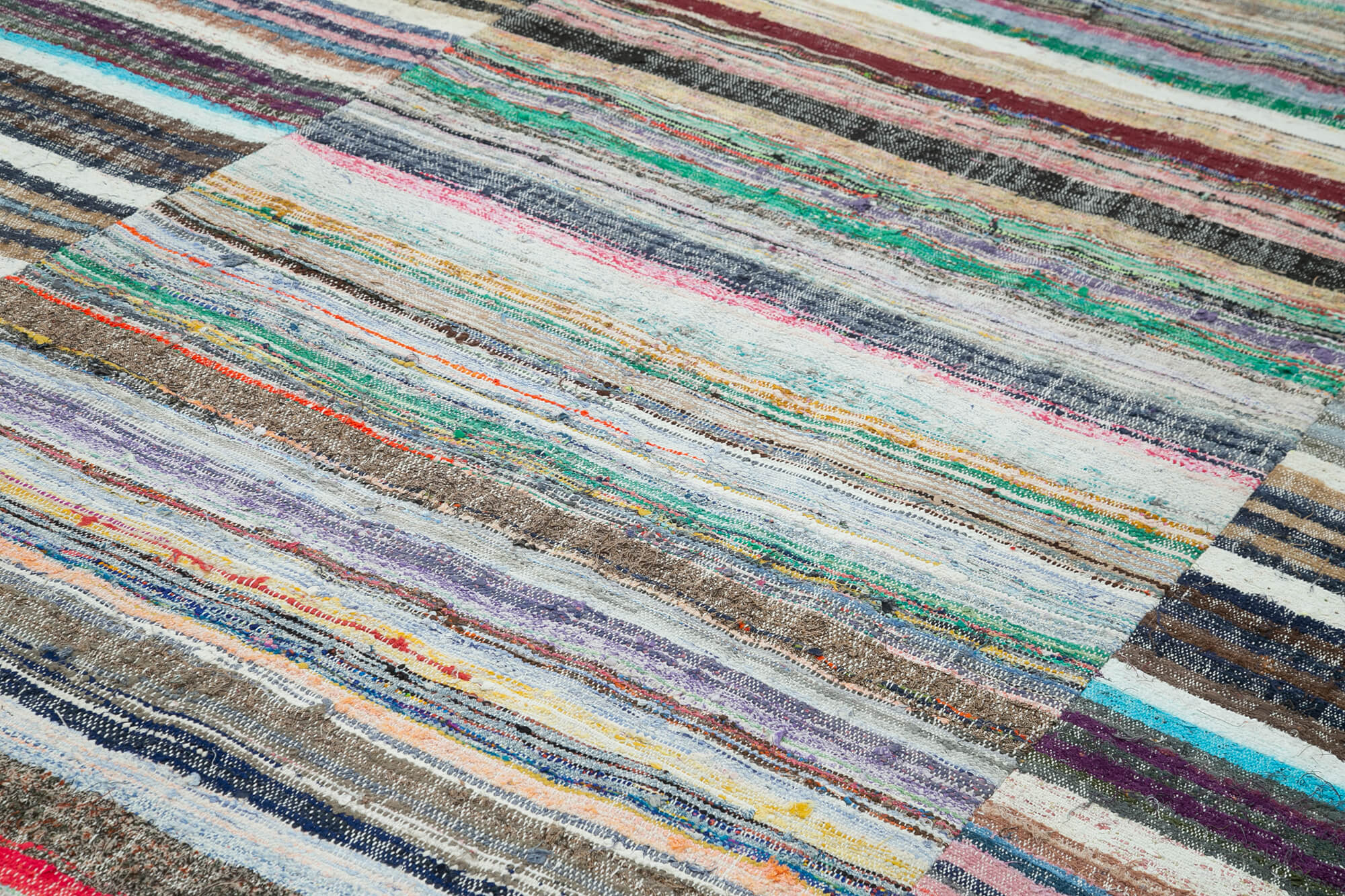 Handmade Patchwork Rug - Kirk Yama Grey Cotton Wool 9'1''x13'1'' Area Rug