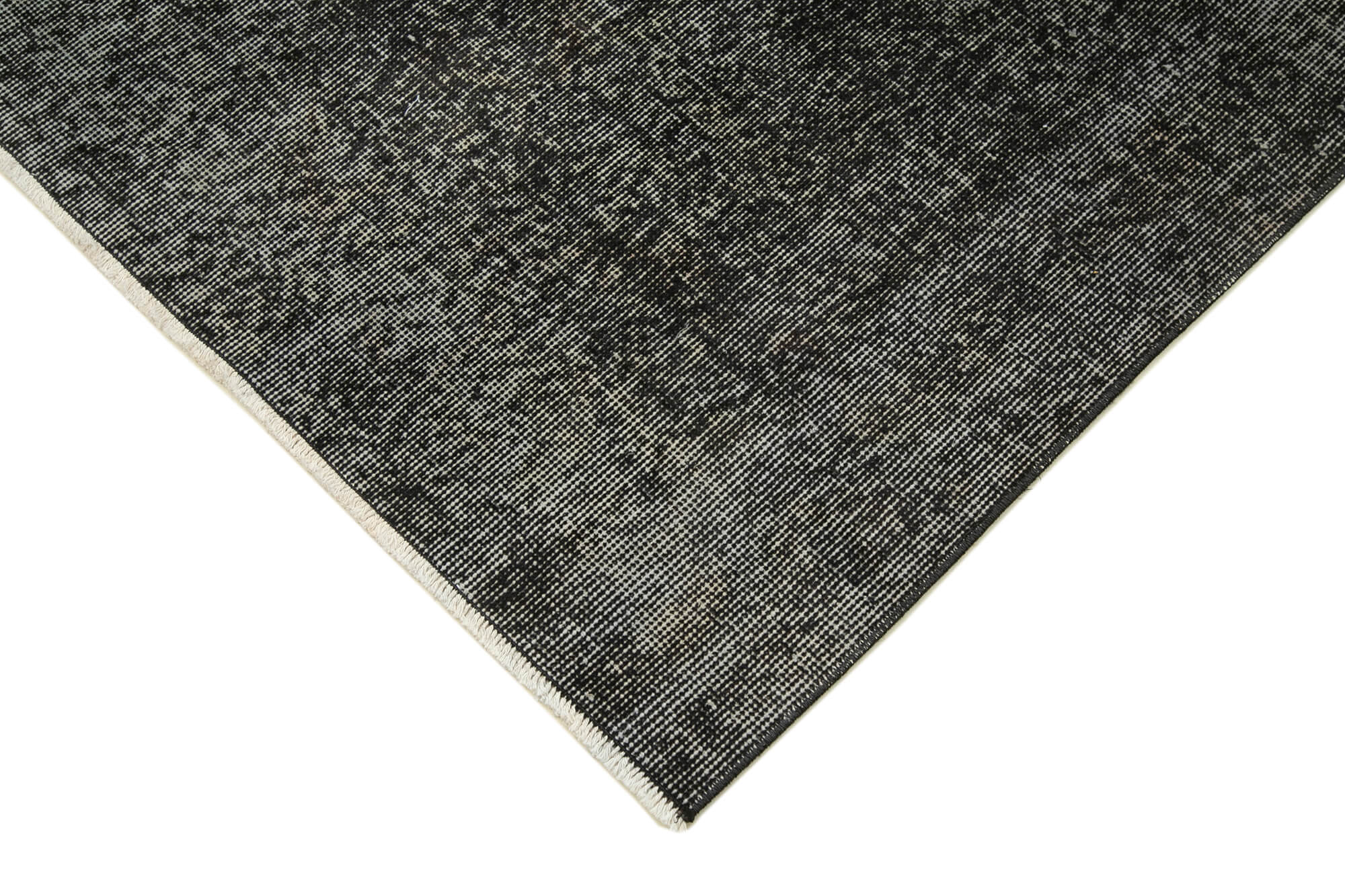 Vintage Area Rug – Handmade Wool Rug, Overdyed Black Turkish Carpet 2'10''x10'2''