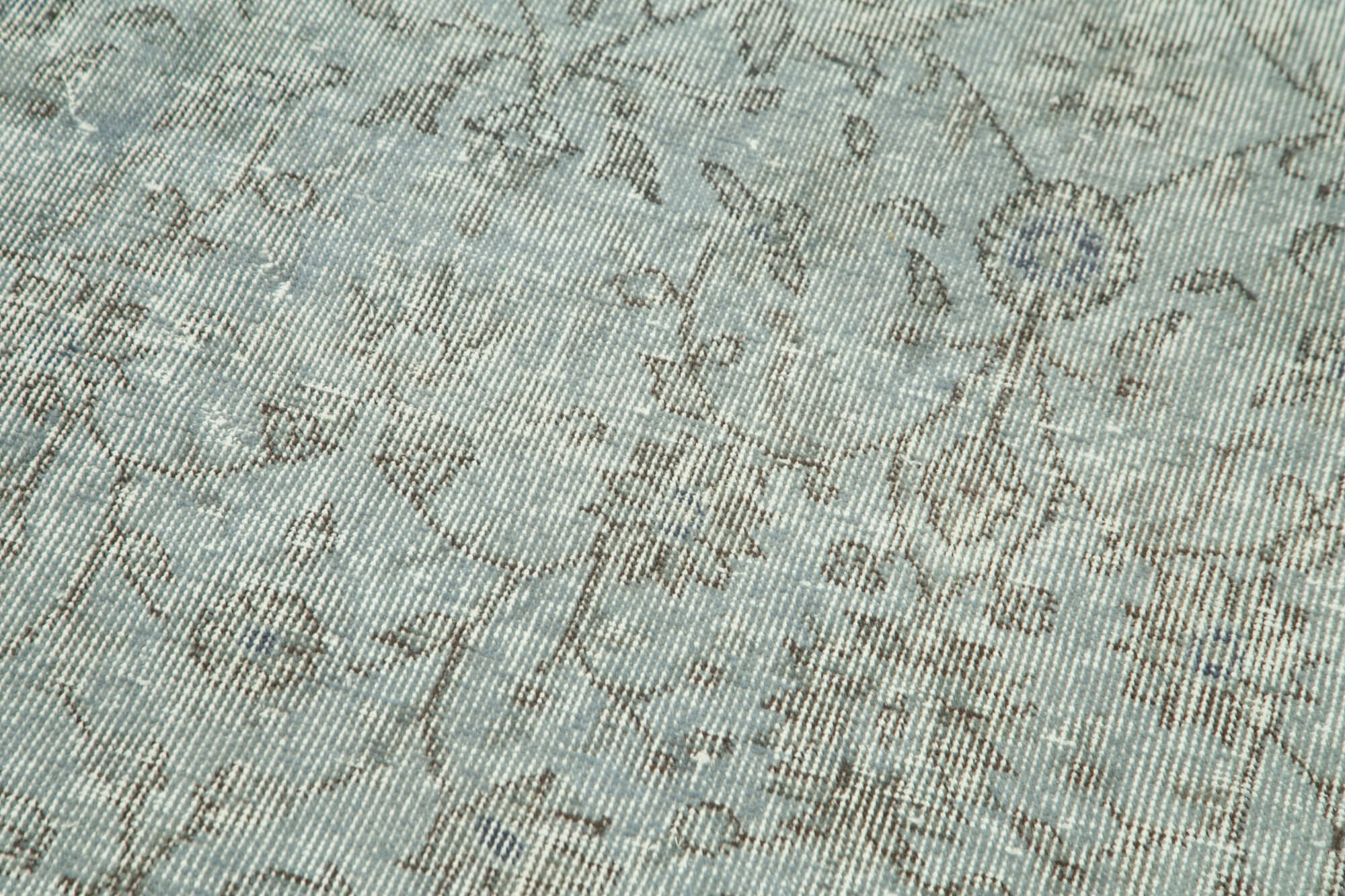 Vintage Overdyed Area Rug – Handmade Wool Rug 2'8''x10'0'' Blue Cotton Wool Carpet