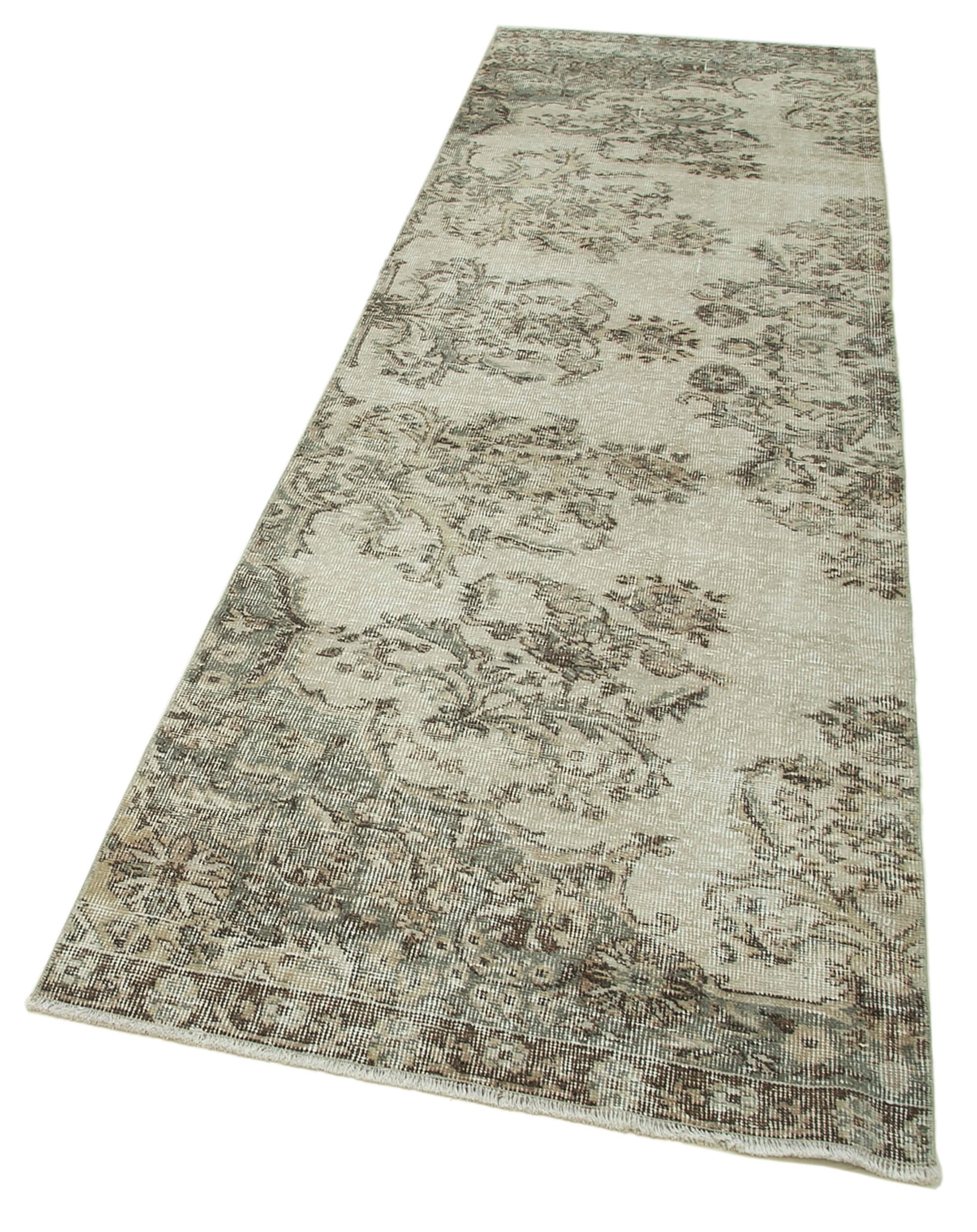 Vintage Wool Area Rug – Handmade Cotton Rug Overdyed Vintage Carpet 2'11''x9'11''