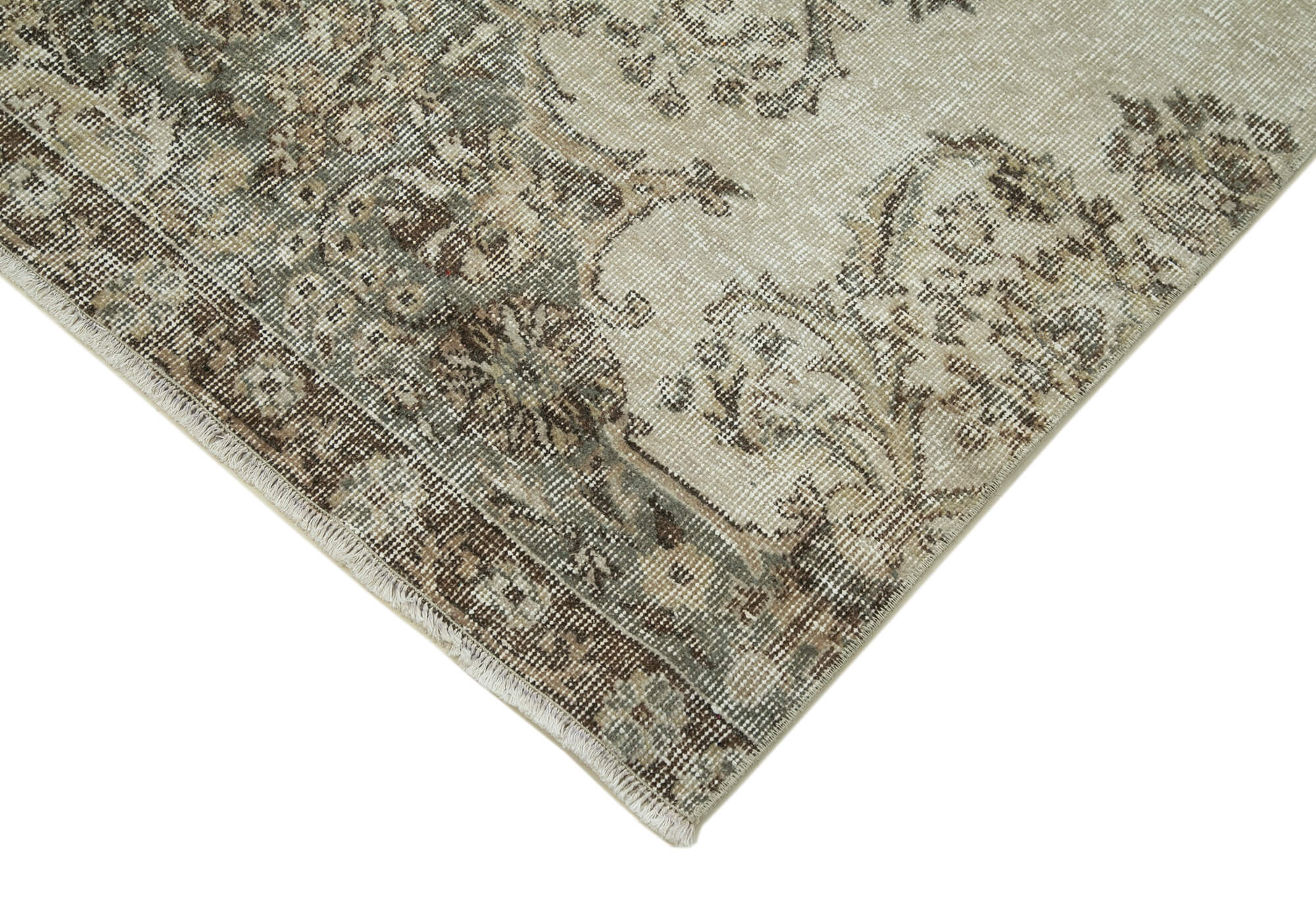 Vintage Wool Area Rug – Handmade Cotton Rug Overdyed Vintage Carpet 2'11''x9'11''