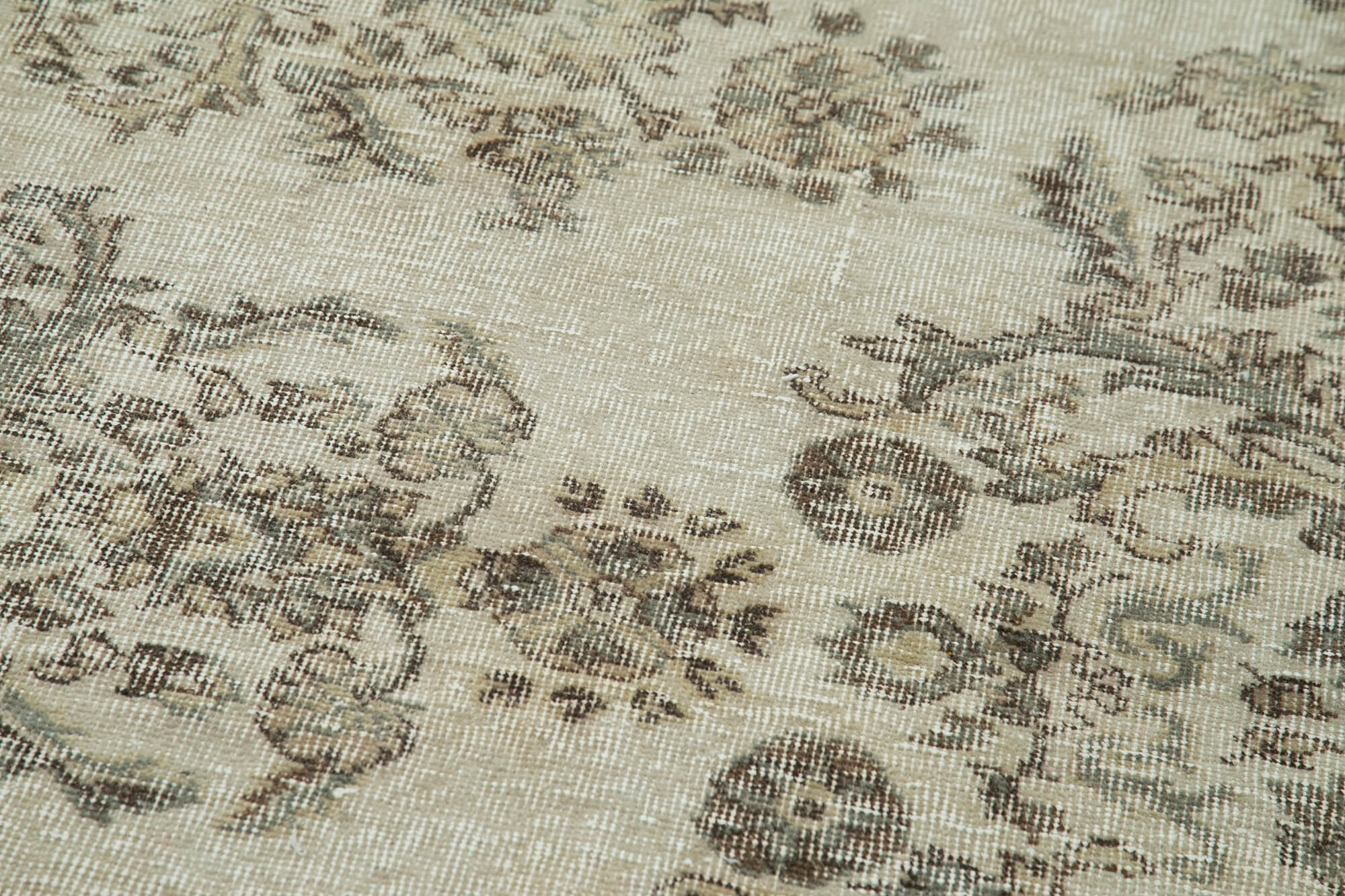 Vintage Wool Area Rug – Handmade Cotton Rug Overdyed Vintage Carpet 2'11''x9'11''