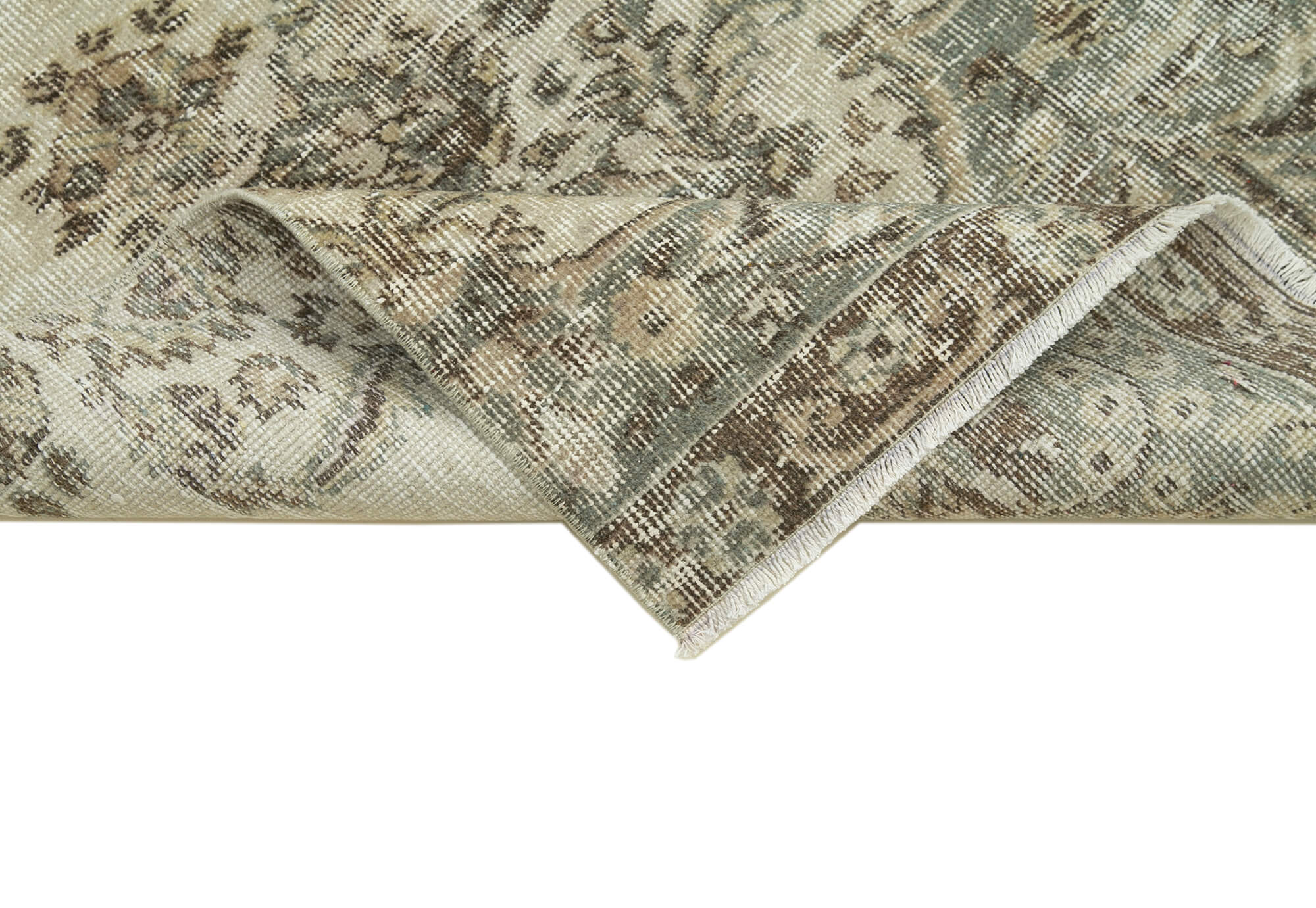 Vintage Wool Area Rug – Handmade Cotton Rug Overdyed Vintage Carpet 2'11''x9'11''