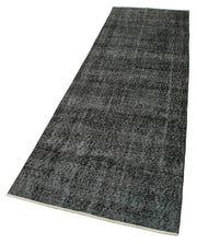Vintage Area Rug – Handmade Wool Rug Overdyed Black Runner 2'11''x9'7''
