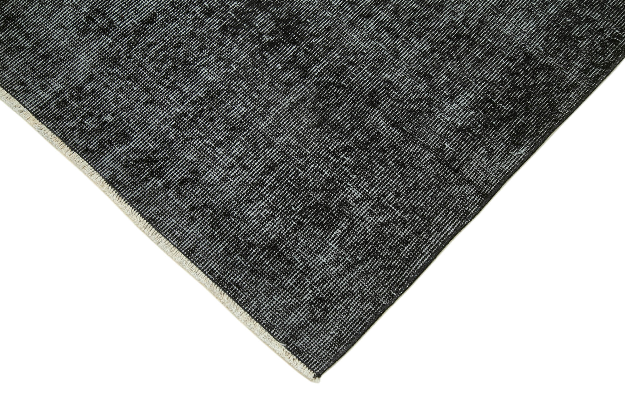 Vintage Area Rug – Handmade Wool Rug Overdyed Black Runner 2'11''x9'7''