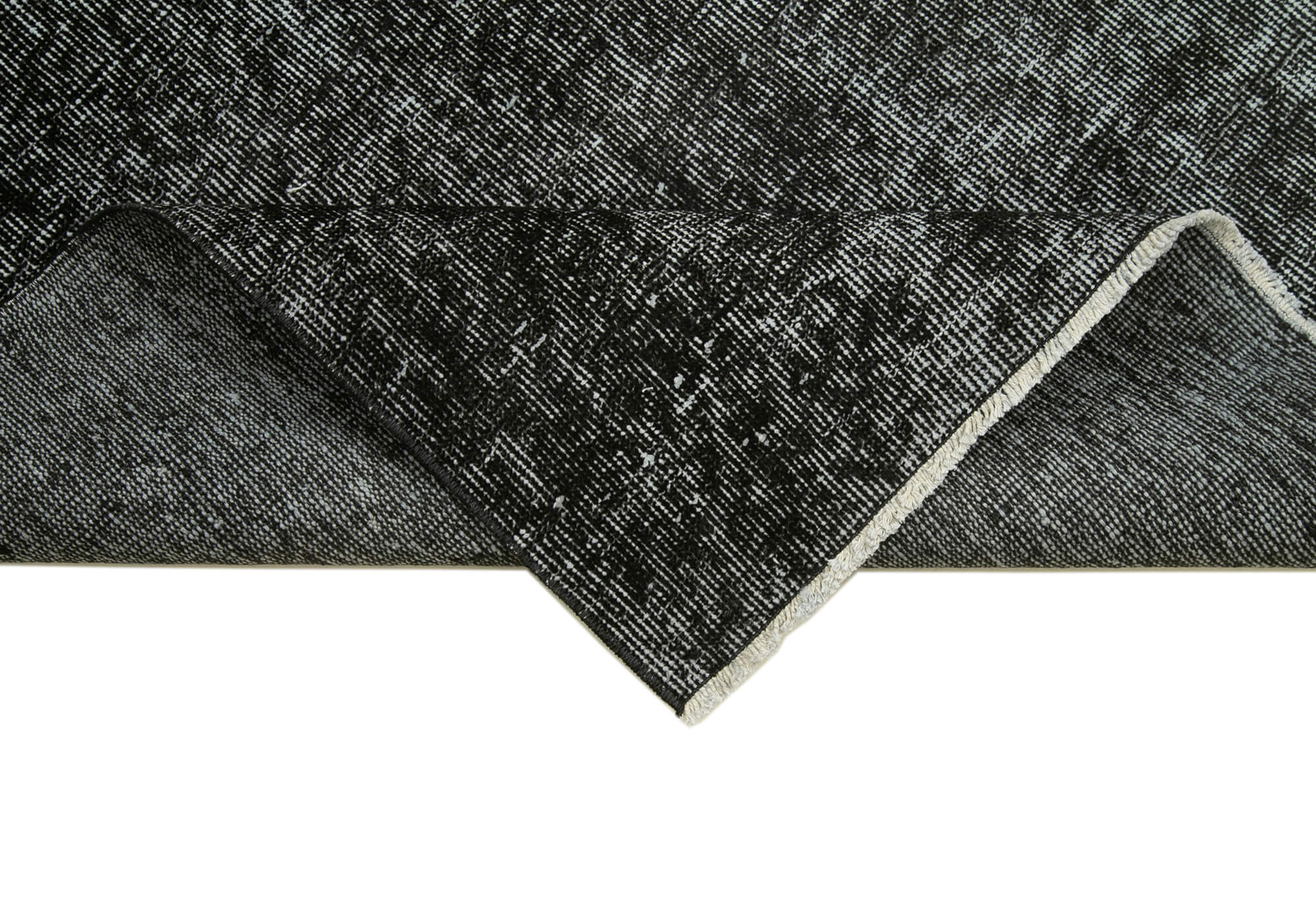 Vintage Area Rug – Handmade Wool Rug Overdyed Black Runner 2'11''x9'7''