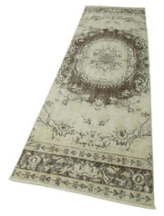Handmade Vintage Area Rug | Overdyed Wool Rug – Neutral Beige Cotton Wool Carpet