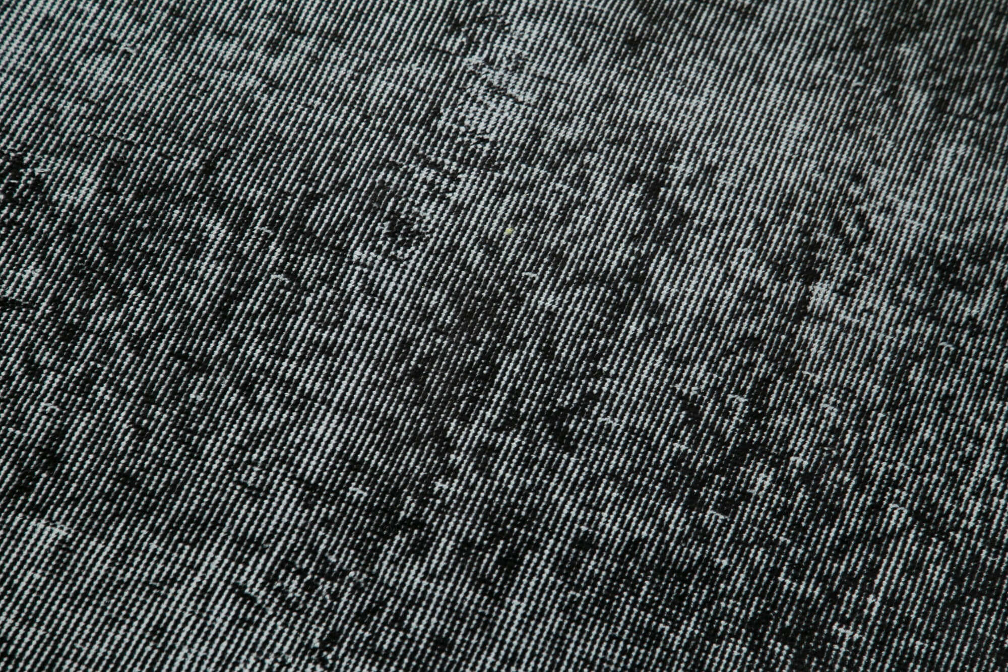 Handmade Vintage Area Rug – Overdyed Wool Rug | Black Cotton Wool Carpet 3'0''x8'11''