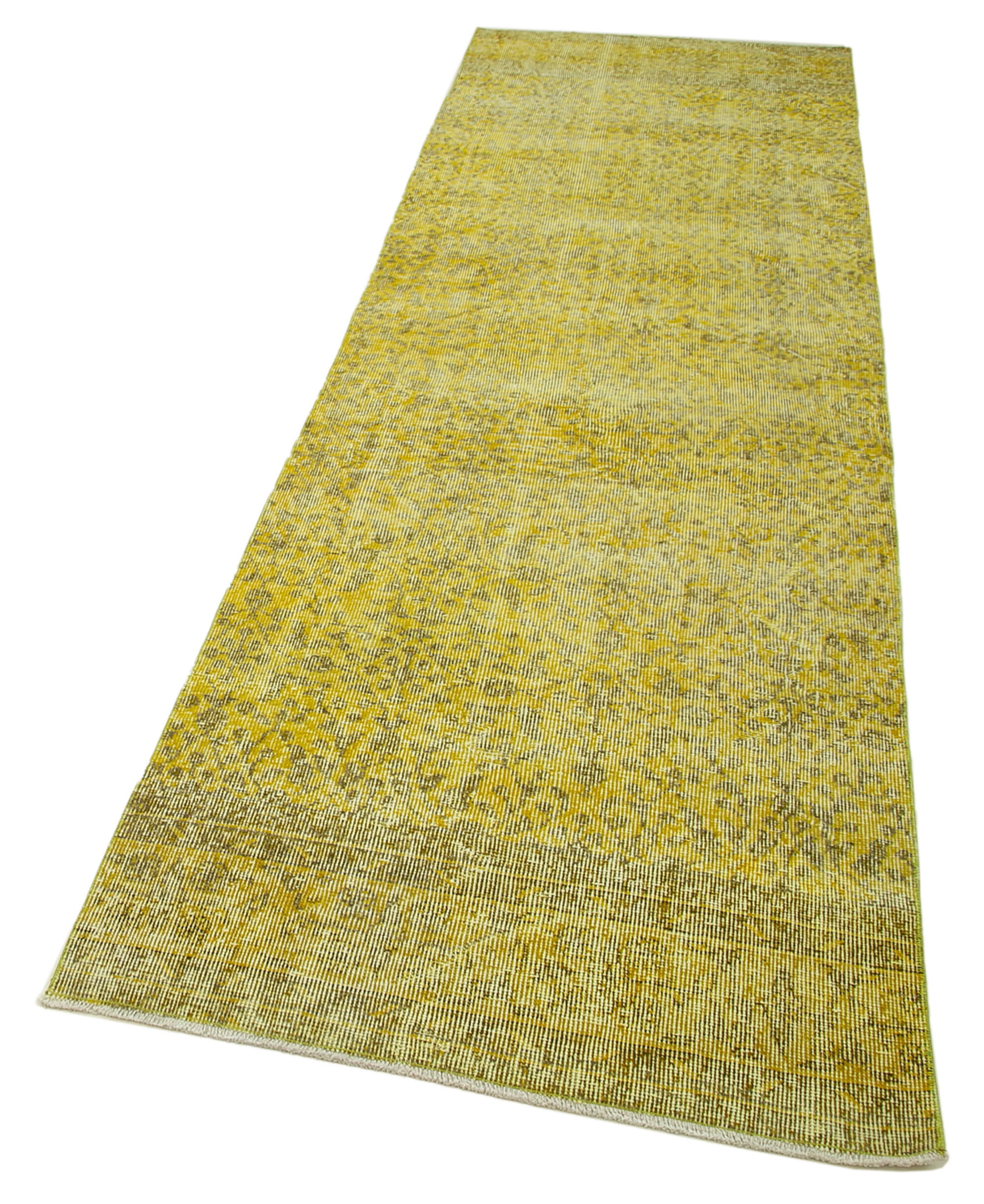 Vintage Wool Area Rug – Handmade Cotton Rug Overdyed Area Carpet 3'0''x9'11''
