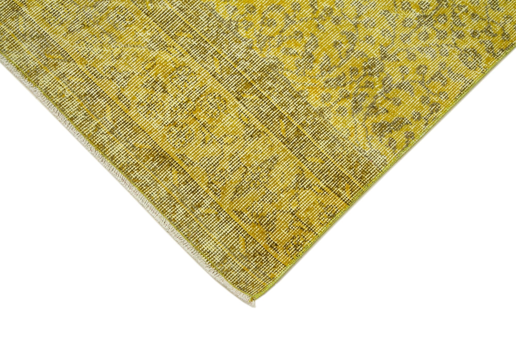 Vintage Wool Area Rug – Handmade Cotton Rug Overdyed Area Carpet 3'0''x9'11''