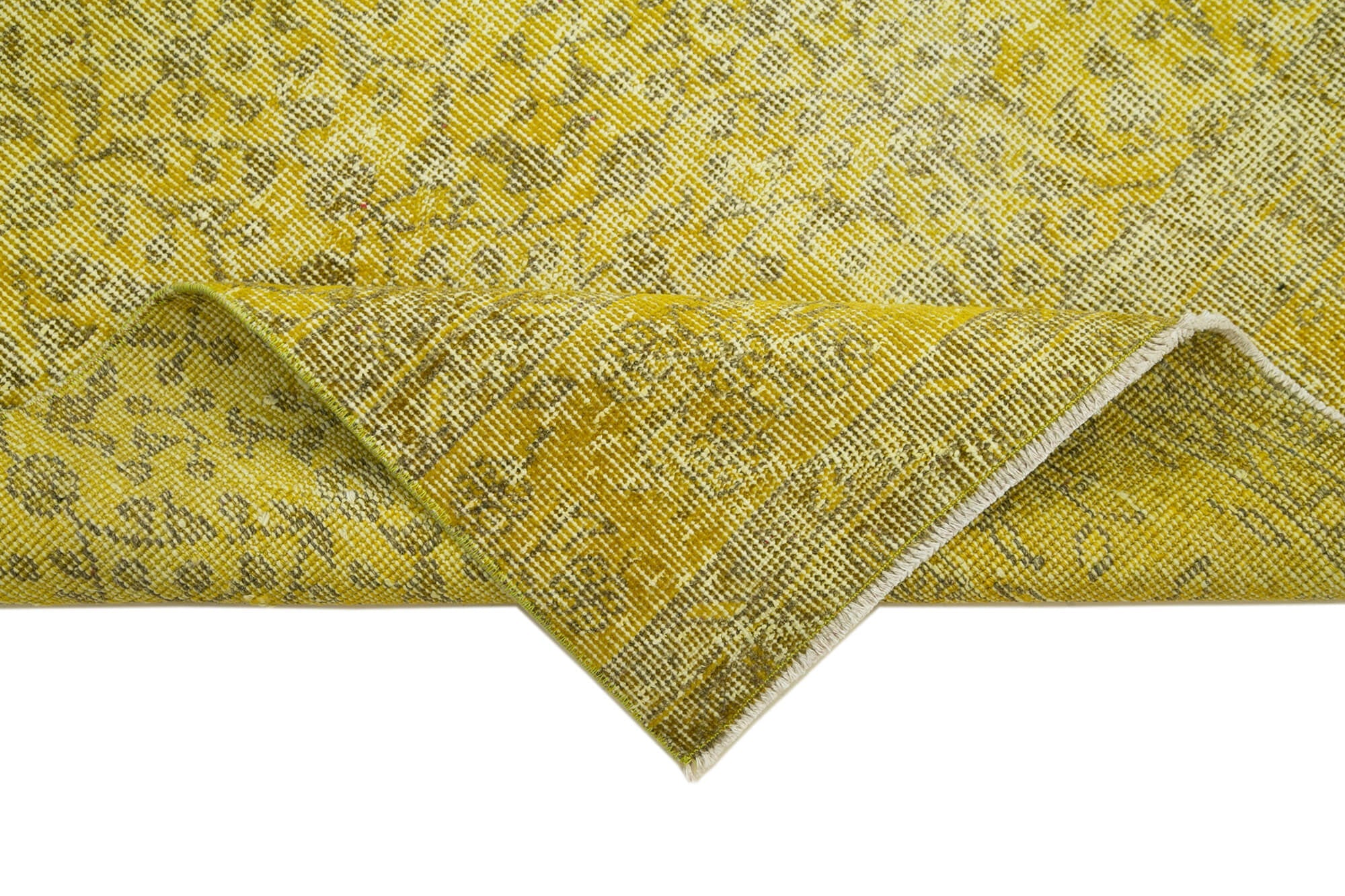 Vintage Wool Area Rug – Handmade Cotton Rug Overdyed Area Carpet 3'0''x9'11''