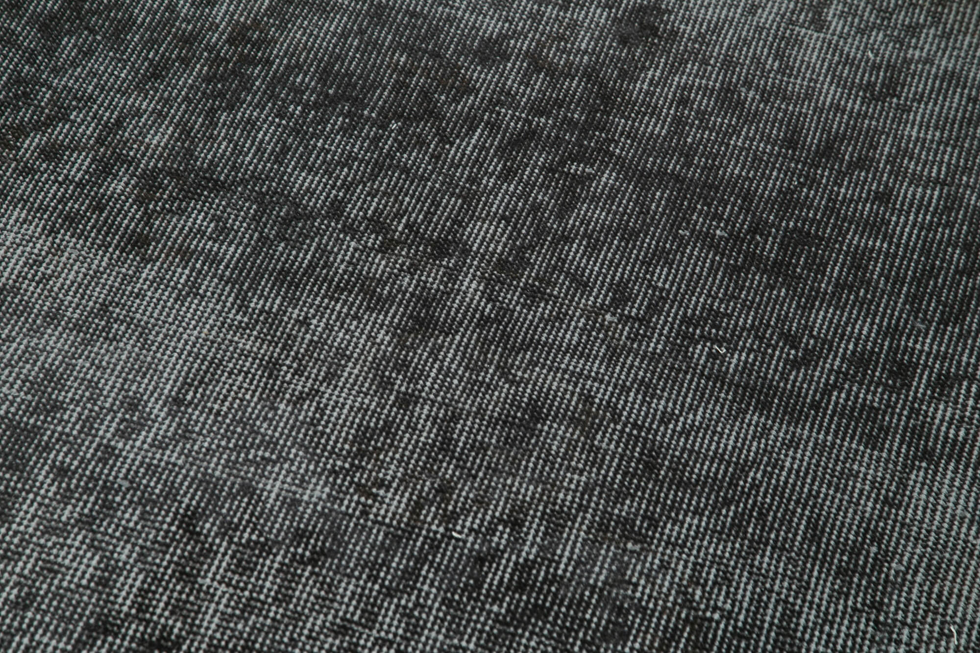 Handmade Area Rug – Overdyed Black Vintage Cotton Wool Carpet 3'x10'9''