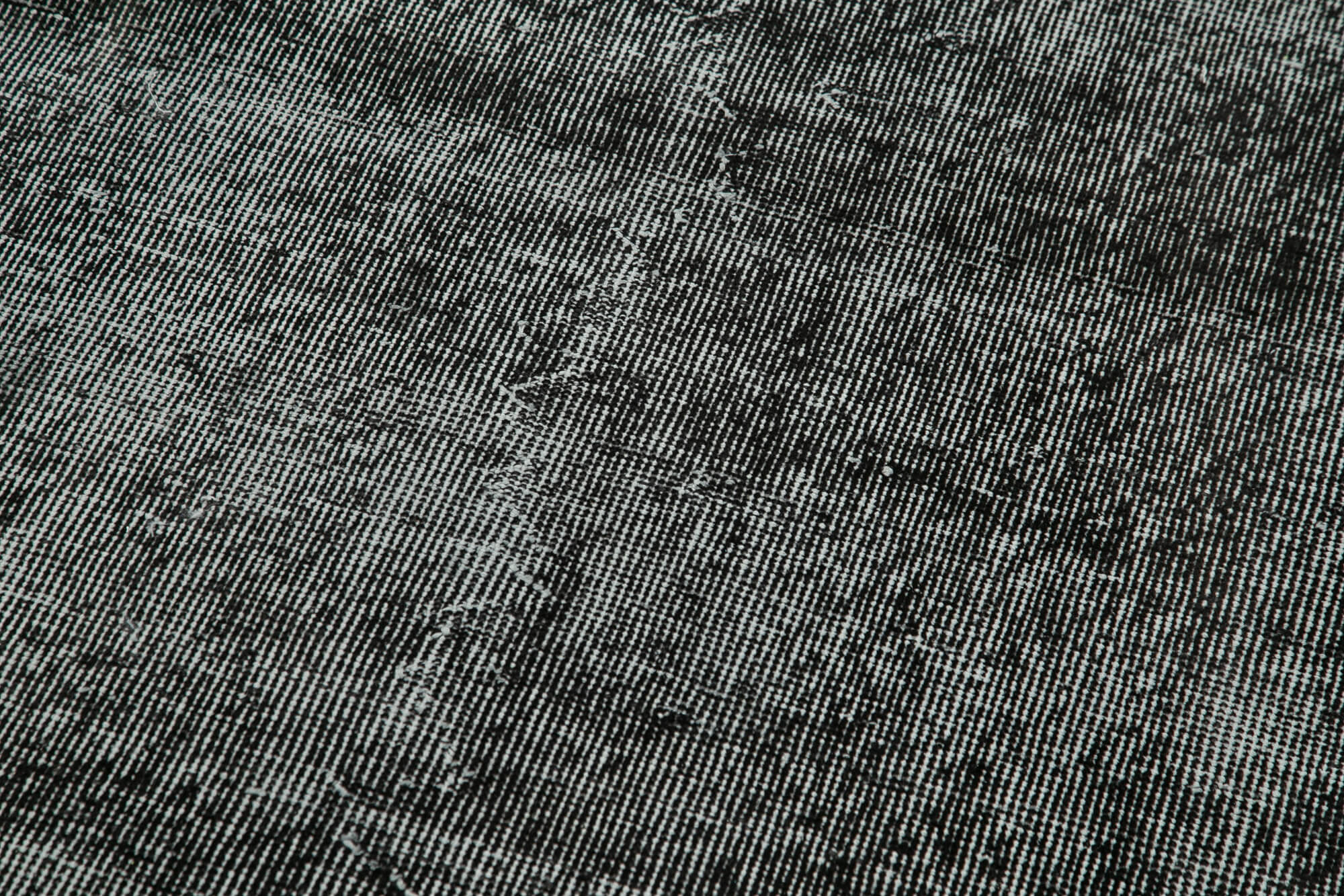 Vintage Handmade Area Rug – Overdyed Black Turkish Wool Cotton Carpet 3'0'' x 10'1''