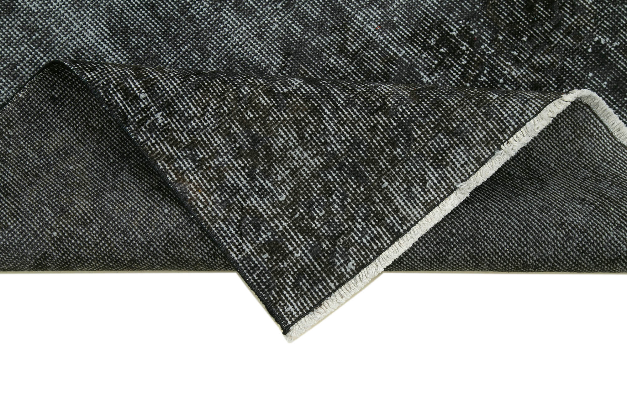 Vintage Wool Area Rug – Handwoven Turkish Handmade Rug 2'11''x10'8'' Overdyed Black