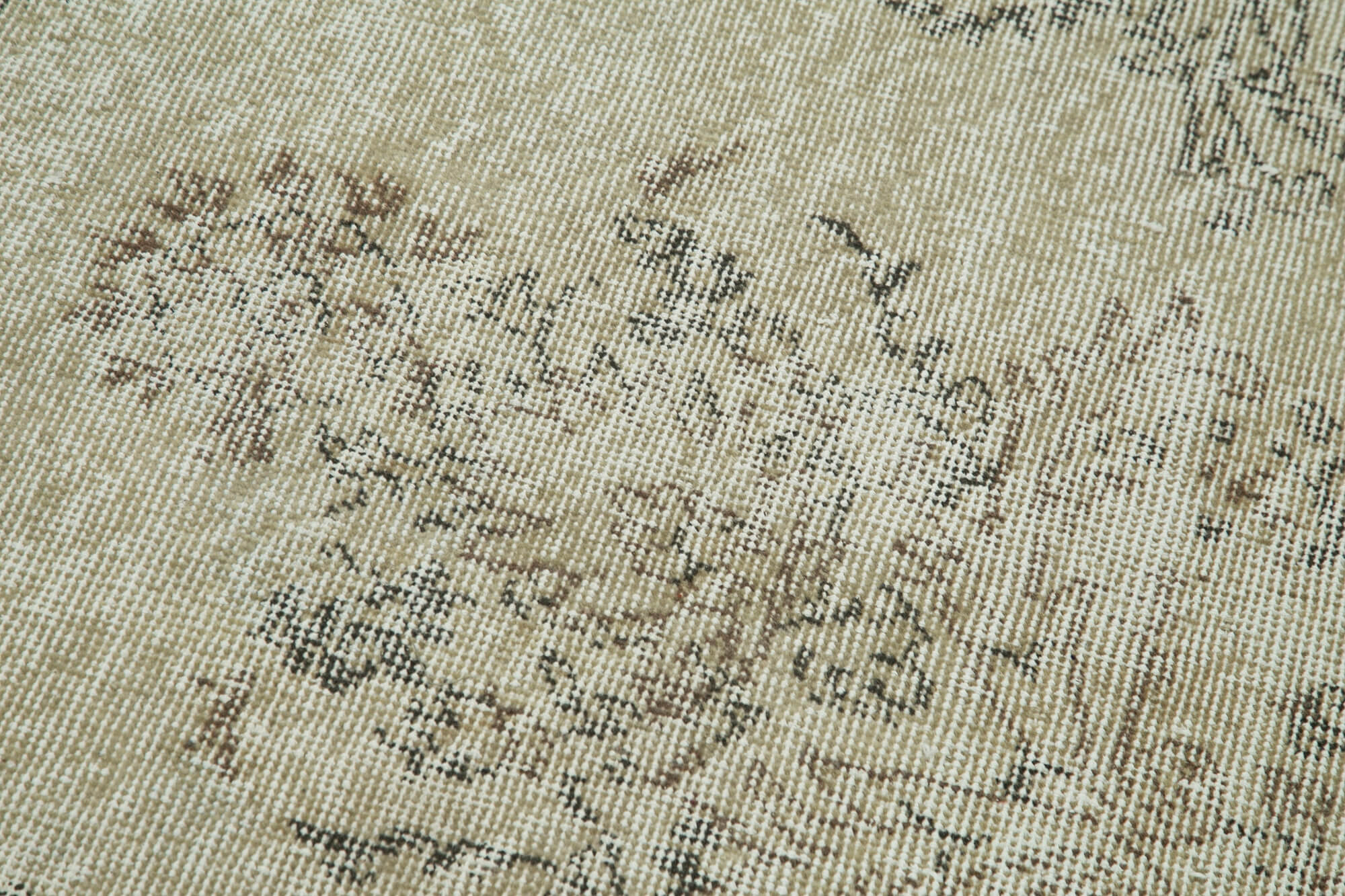 Handmade Vintage Area Rug – Overdyed Turkish Hand Knotted Cotton Wool Carpet 2'8''x10'1''