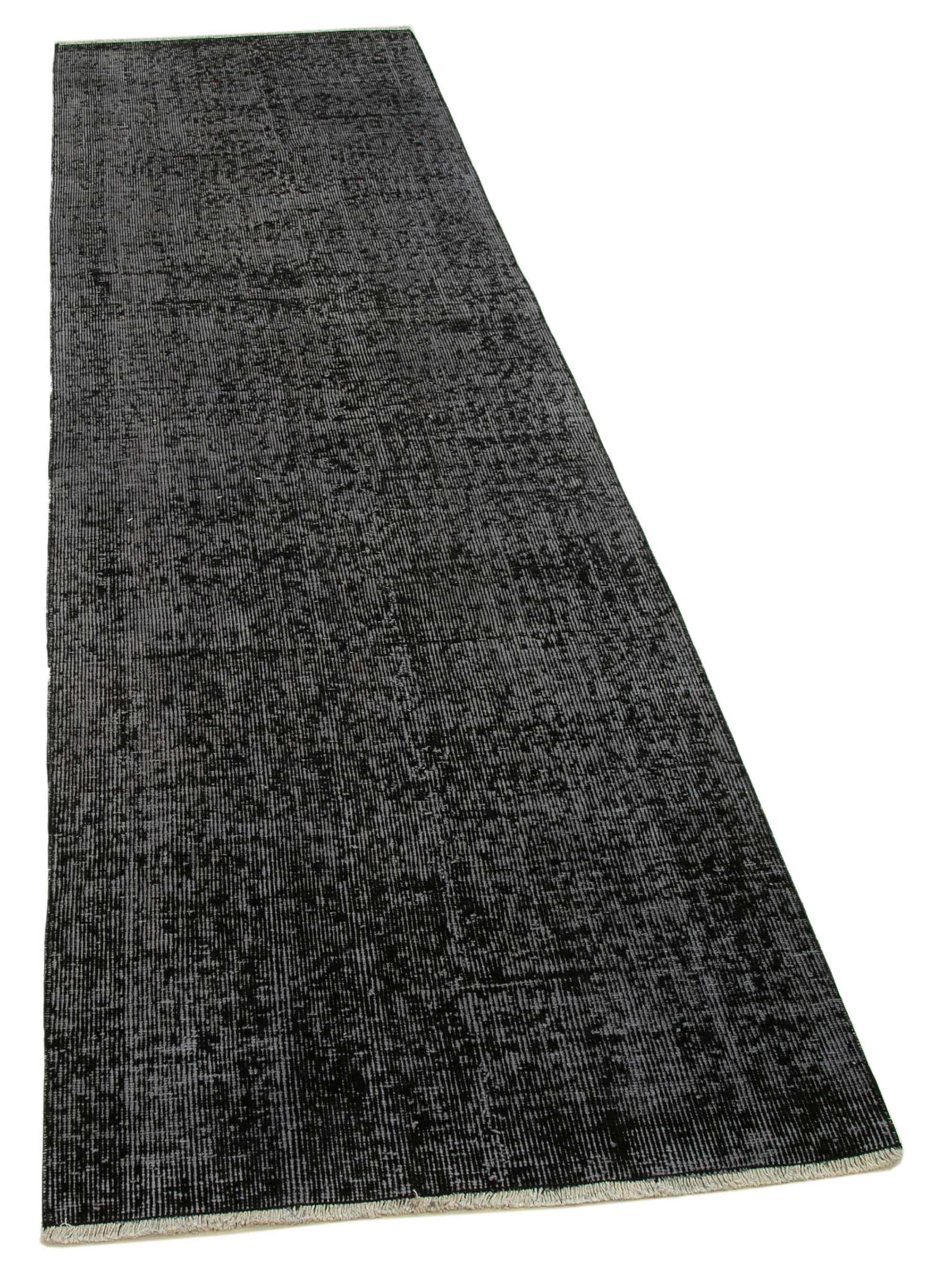 Vintage Area Rug – Handmade Wool Rug Overdyed Black Rug 2'7'' x 8'11'' | Turkish Hand Knotted