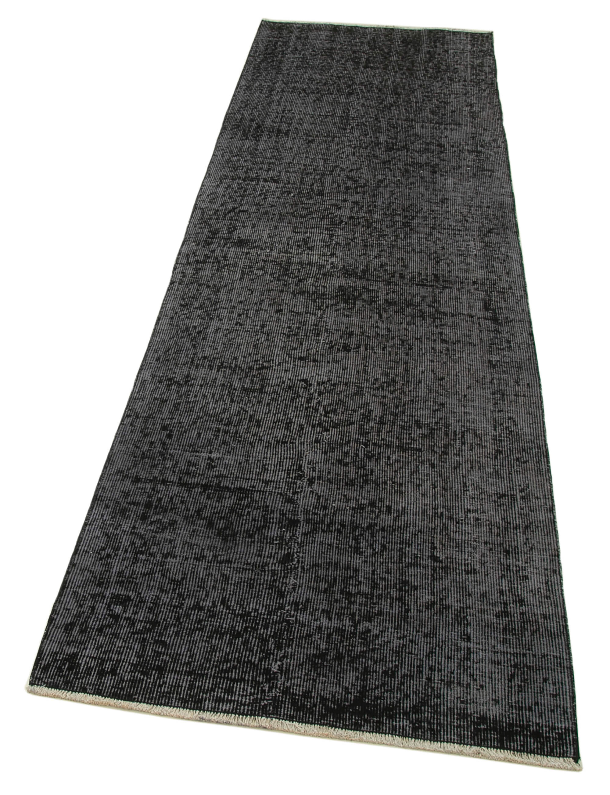 Vintage Area Rug – Handmade Wool Rug Overdyed Black Rug 2'7'' x 8'11'' | Turkish Hand Knotted